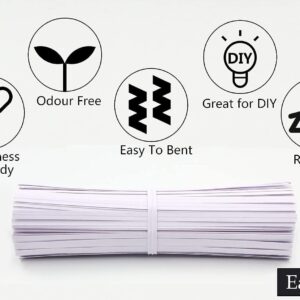 Easytle 600 Pcs 5" White Paper Twist Ties Bread Ties White Twist Ties Twisty-Ties Bag Ties Twist Ties for Bags Bread Wire Ties Twist Tie for Party Cello Candy Bread Coffee Bags Cake Pops