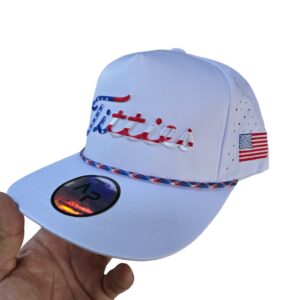 All Possibilities 369 USA Titties Gray with White Mesh Golf Hat Men Women Funny Baseball Cap Trucker Hat (US, Alpha, One Size, White)