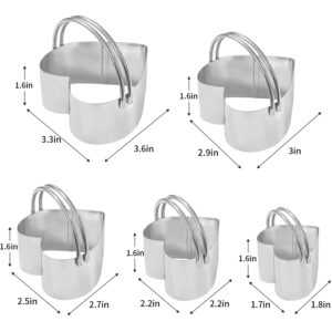 ALLTOP Biscuit Cutters with Handle, Stainless Steel Cookie Cutter, Professional Baking Essential Tools for Pastry, Scone, Donut - Heart Shaped