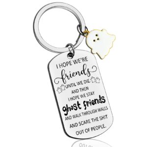 aobiurv halloween gifts best friend keychain gifts for women friends birthday gifts cute keychain gift for friend bestie gift bff gifts friendship gifts for women ghost keychain keyring