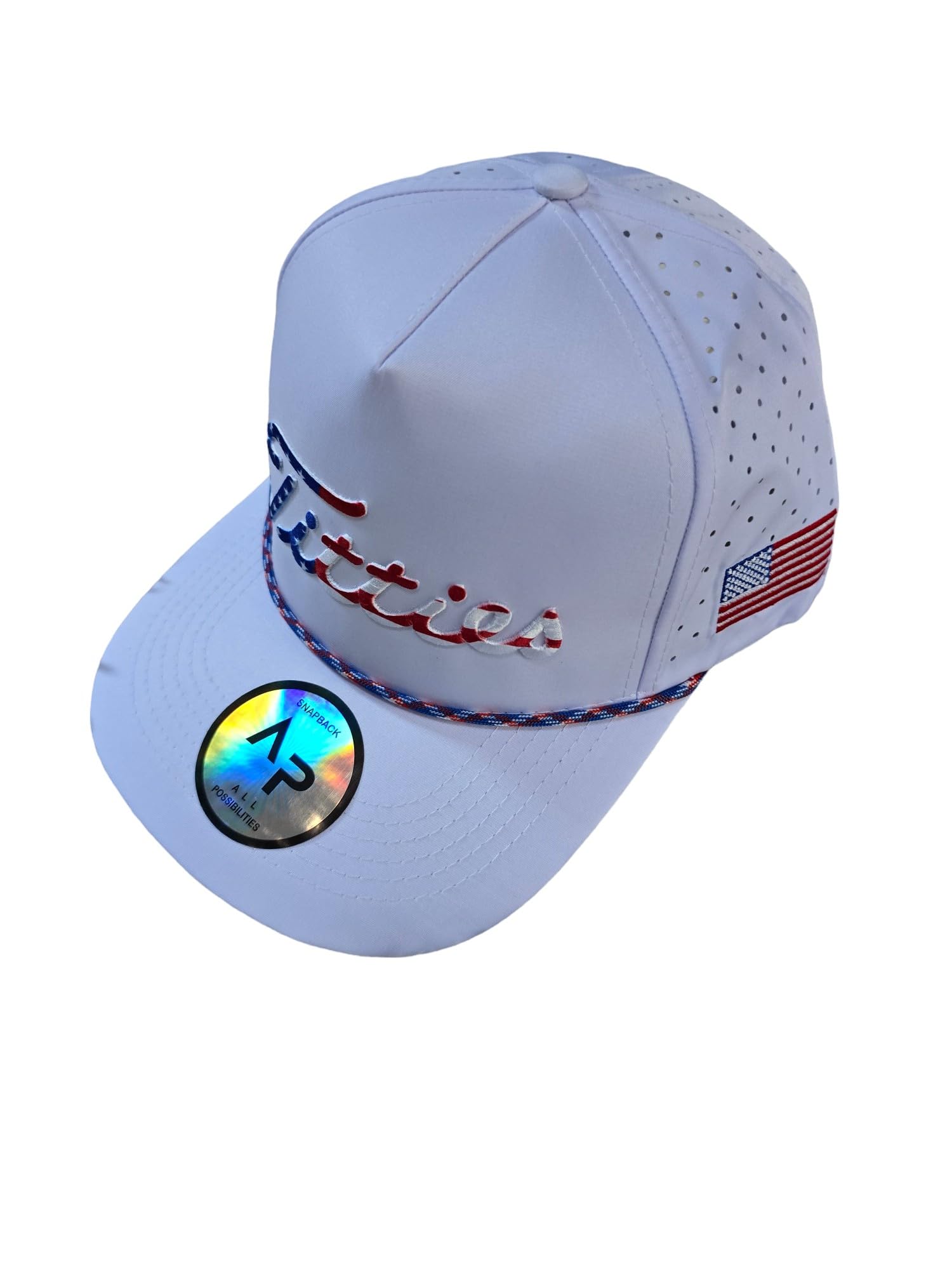 All Possibilities 369 USA Titties Gray with White Mesh Golf Hat Men Women Funny Baseball Cap Trucker Hat (US, Alpha, One Size, White)