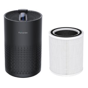 air purifiers plus one more hepa filter for a11ergies, pollen, smoke, dusts, pets dander, odor, hair, ozone free, 20db quiet cleaner for bedroom, room, kitchen and living room, sgs certificaion