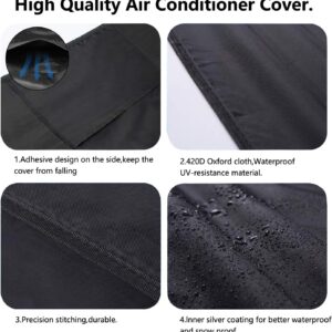 Aozzy Central Air Conditioner Covers for Outside Units Heavy Duty Ac Cover for Outdoor Unit Square Winter Withstand The Rain and Snow, Or Nuts Fit Up to 24x24x30 inchs