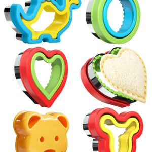 Sliafwh Sandwich Cutter and Sealer for Lunch - 5 PCS Uncrustable Maker for Lunchbox and Bento Box - Cookie Cutters for Boys Girls