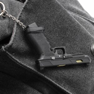 Keychain Mini Tactical Key Chain Collection Gift Pendant Ornament Collection for Boyfriend Men Army Fan (G34-Black)