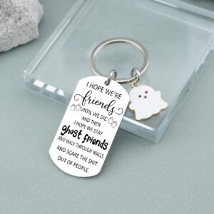 AOBIURV Halloween Gifts Best Friend Keychain Gifts For Women Friends Birthday Gifts Cute Keychain Gift For Friend Bestie Gift BFF Gifts Friendship Gifts For Women Ghost Keychain Keyring