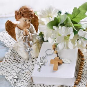 Loetere 40 Pcs Christmas Holy Bible Pendants Keyrings Jesus Christian Cross Keychain Favors Religious Key Holders Gifts