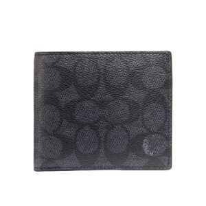 Coach Coin Wallet, Charcoal/Black