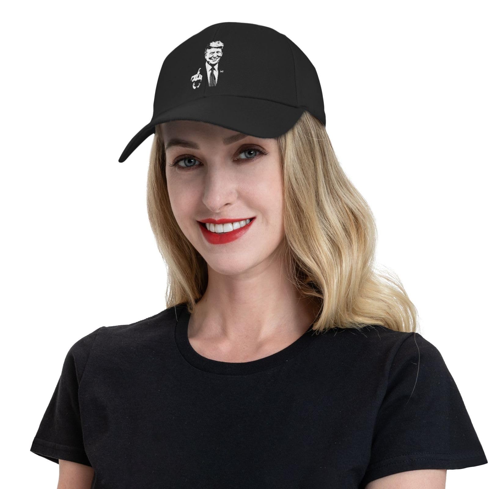 Baseball Cap Donald Trump Middle Finger Sports Outdoor Fashion Hat Breathable for Men Women Black