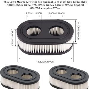 4Pack Air Filter, Suitable for 593260 798452 334404Series Engine 550E 500EX 550EX 625 575EX 4247 5432 5432K 09P00 09P702 Lawn Mower Air Filter Mower Series Engine