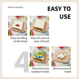 Sliafwh Sandwich Cutter and Sealer for Lunch - 5 PCS Uncrustable Maker for Lunchbox and Bento Box - Cookie Cutters for Boys Girls