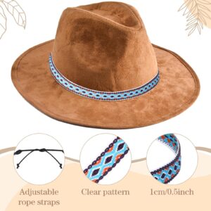 RUMIA 12 PCS Boho Hat Bands for Women Cowboy Stretchable Hat Bands Western Hat Belts for Boho Women Men Cowgirl Hats Accessories Adjustable Fedora Hat Decoration Suitable for 56-65cm