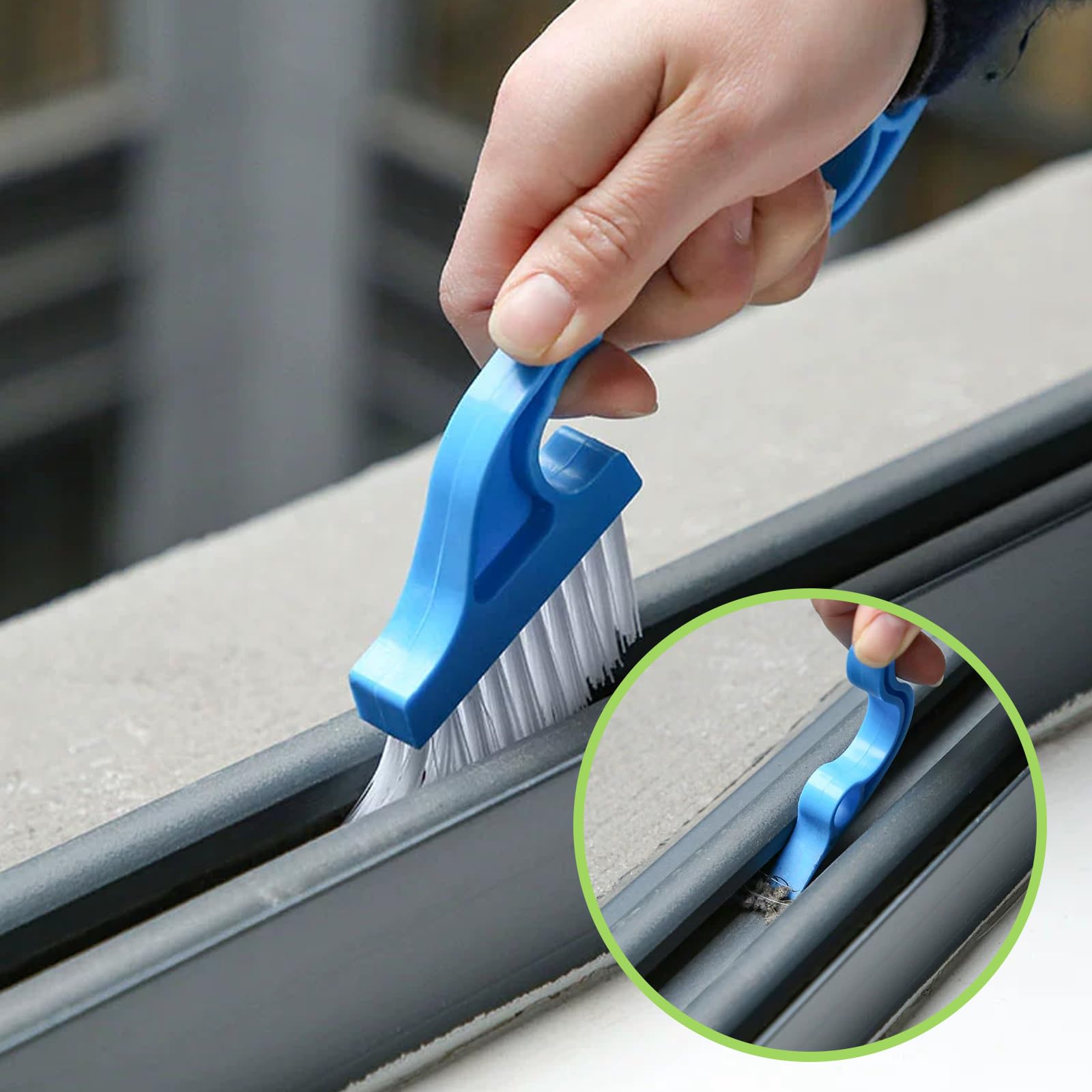 9 Pcs Crevice Cleaning Brush, Bathroom Gap Brush, Hand-held Groove Gap Cleaning Tools, Multifunctional Crevice Gap Cleaning Brush Tool, Shutter Door Window Track Kitchen Cleaning Brushes Kit