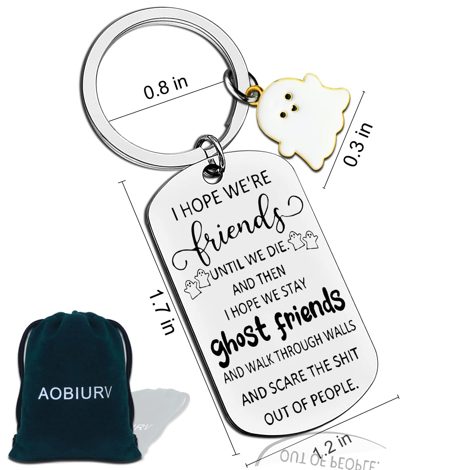 AOBIURV Halloween Gifts Best Friend Keychain Gifts For Women Friends Birthday Gifts Cute Keychain Gift For Friend Bestie Gift BFF Gifts Friendship Gifts For Women Ghost Keychain Keyring