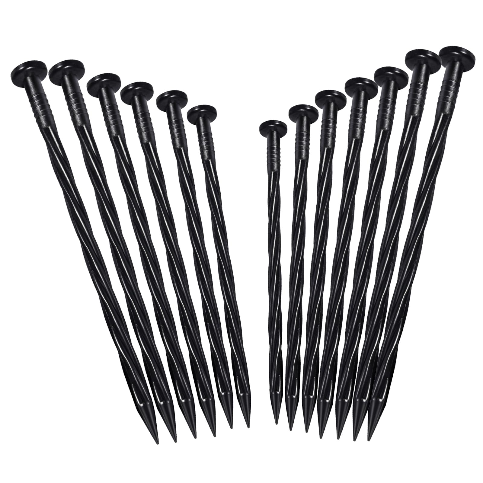 Darcvds 25PCS 8 Inch Plastic Landscape Anchoring Spikes, Garden Spiral Landscape Spikes for Weed Barrier, Paver Edging, Artificial Turf, Grass Pathways etc.