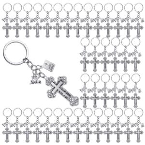 loetere 40 pcs christmas holy bible pendants keyrings jesus christian cross keychain favors religious key holders gifts