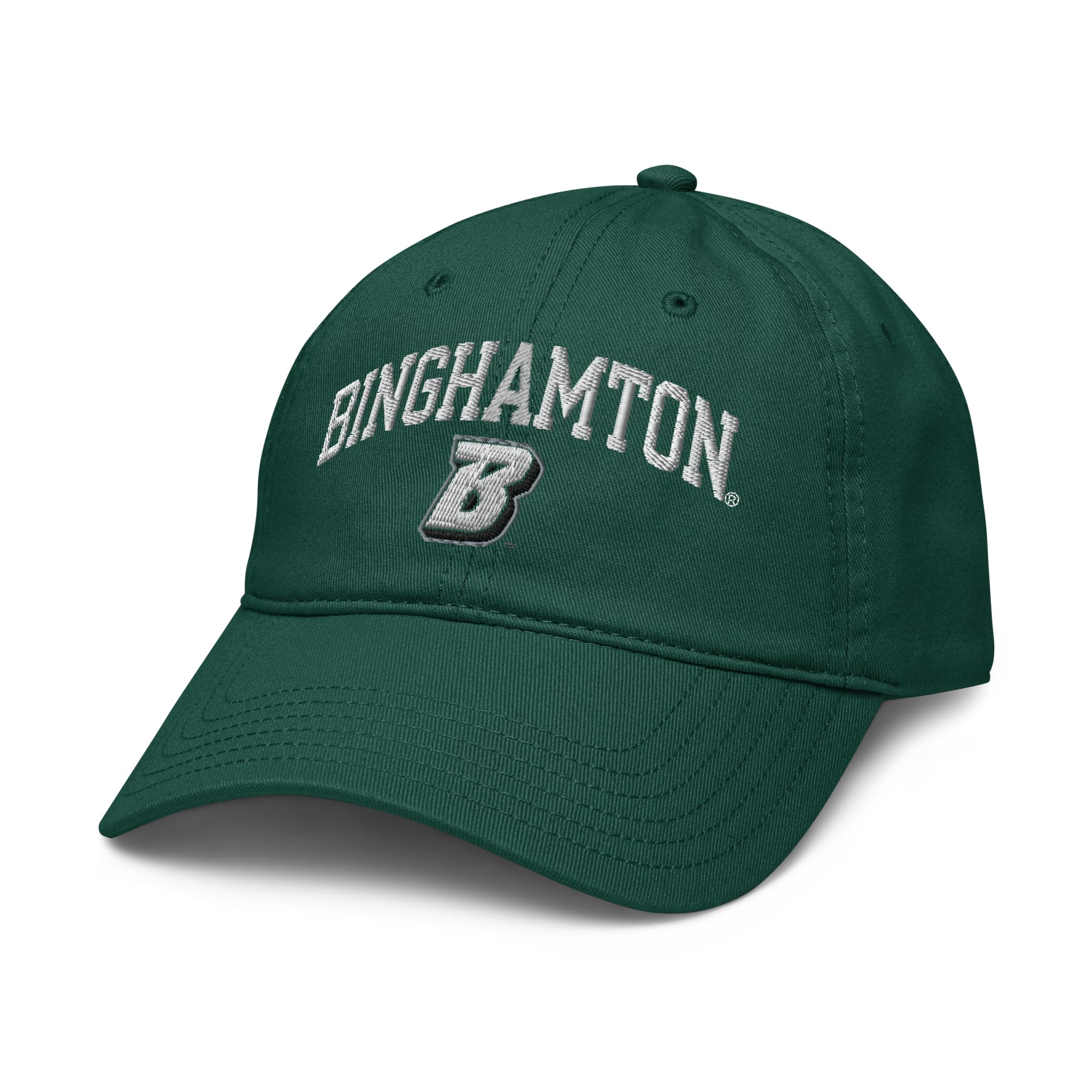 Binghamton Bearcats Arch Over Green Officially Licensed Adjustable Baseball Hat