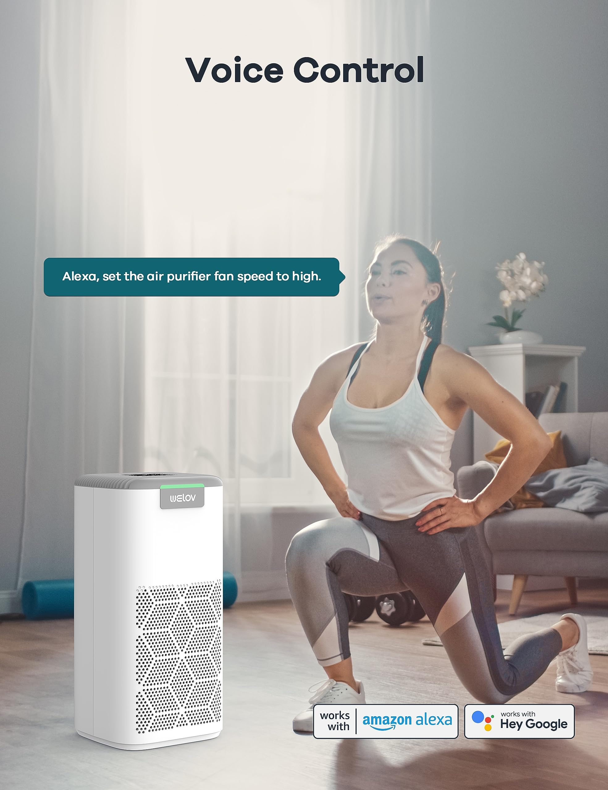 WELOV P200 PRO Air Purifiers with Pet Care Filter Bundle: Up to 1570 Ft² in 1 Hr With Air Quality Monitor, Smart WiFi, Alexa Control