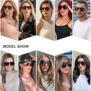 SOJOS Retro Trendy Aviator Polarized Sunglasses Men Women Vintage 70s Square Stylish Frame Sun Glasses SJ2283 Tortoise Brown Grading Lens