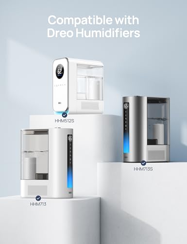 Dreo Demineralization Cartridge 3-Pack for Humidifiers, Compatible with Dreo Humidifiers HM512S/713/713S, Prevent Mineral Build-up, Filter Hard Water, Eliminate White Dust