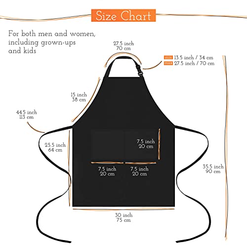 KOMBOH Pack of 2 Apron, 100% Waterproof Professional Apron, Light Weight - Heavy Duty Breathable, Large Straps and Large Pockets, Printable Apron.