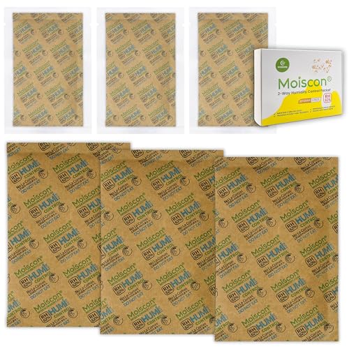 Wisesorb 62% Two-Way Humidity Control Packs, 67 Gram 5 Pack for Storing 1 lb, Size 67 Moisture Control Packets Individually Wrapped, Humidifier Packs for Storage Containers