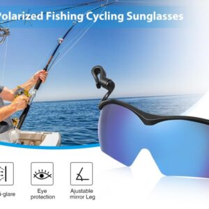 DEECOZY Outdoor Polarized Sunglasses, Fishing Cycling Traveling Flip Cover UV Protection Sunglasses That Can Be Clipped on the Hat Cap (Blue)