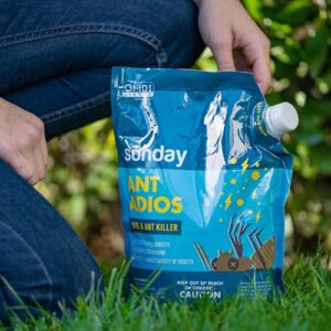 Sunday Ant Adios - Insect & Ant Killer - Outdoor Ant Killer Uses Spinosad to Eliminate Ants, Earwigs, Cutworms, & More - for Organic Gardening - Treats 4,000 sq ft - Results in 3-14 Days - 2lbs