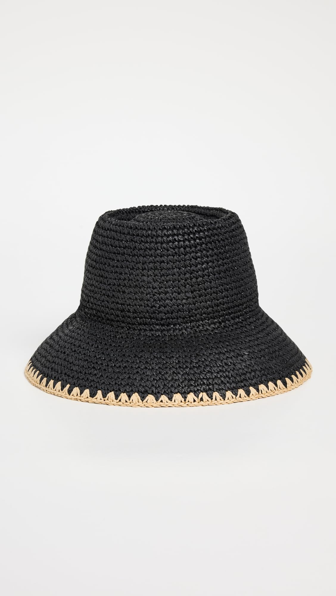 Madewell Women's Whipstitch Straw Hat, True Black, M-L