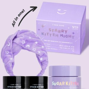 I DEW CARE Starry Kitten Night - Peel Off Masks and Headband Set | Hydrating, Illuminating, Exfoliating, Star-patterned Headband, Gifts Set for Women and Girls