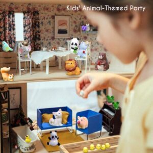 Mini Resin Animals Figures Set 100 Pieces for Miniature Garden Decor - Slime Charm for Craft - Tiny Resin Animal