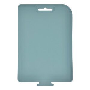 cozymomdeco korean made thick silicone double-sided usable cutting board 14.3" x 9.7" foldable design drip groove grip handle dishwasher safe 1pcs (mint)