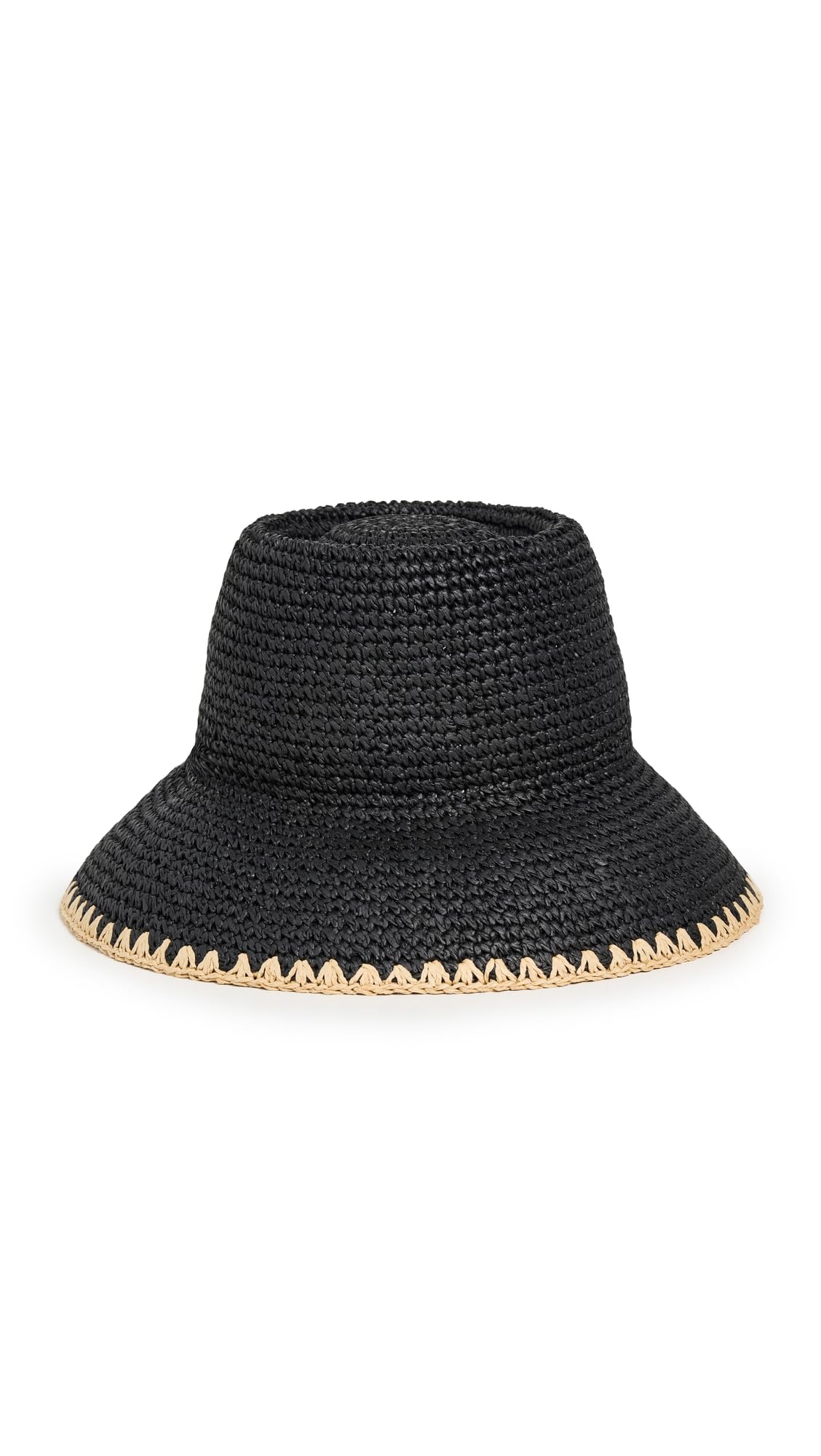 Madewell Women's Whipstitch Straw Hat, True Black, M-L