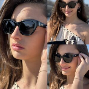 LVIOE Small Polarized Sunglasses for Women Trendy Classic Cat Eye Sun Glasses for Narrow Face with UV400 Protection LS2315