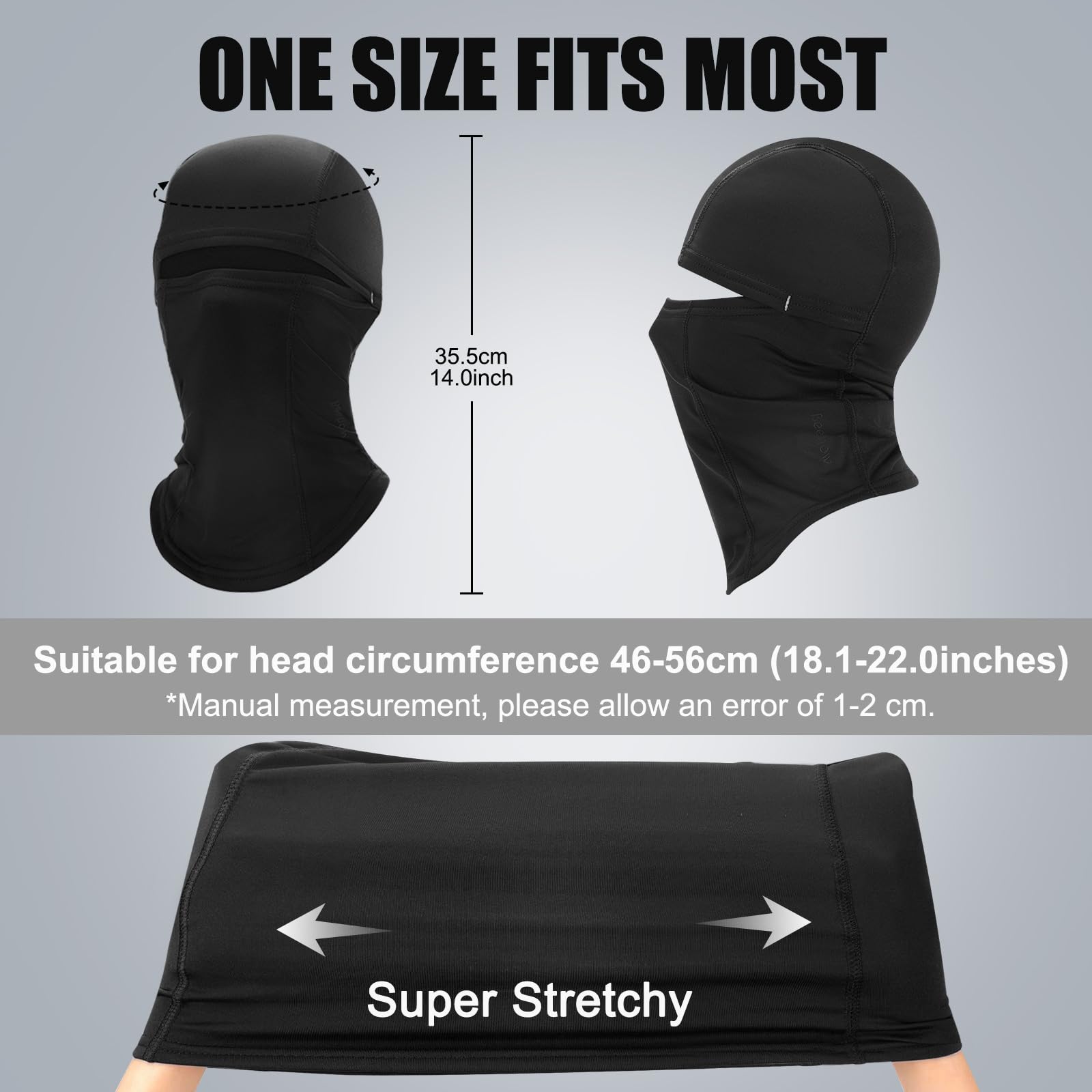 Black Balaclava Ski Masks Cover for Men Women Warmer Windproof Neck Scarf Face Mask for Cold Weather Men Fleece Neck Gaiter(Black)