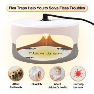 Flea Traps for Inside Your Home 2 Packs, Flea Trap Indoor Pest Control Trapper Insect Killer with Light, Sticky Bed Bug Natural