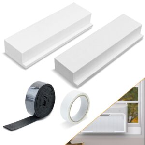 lbg products foam block for u-shape window air conditioner units,2 pack window ac side foam block with weather seal strip,prevent cold air leakage,compatible with midea window ac unit,winter summer