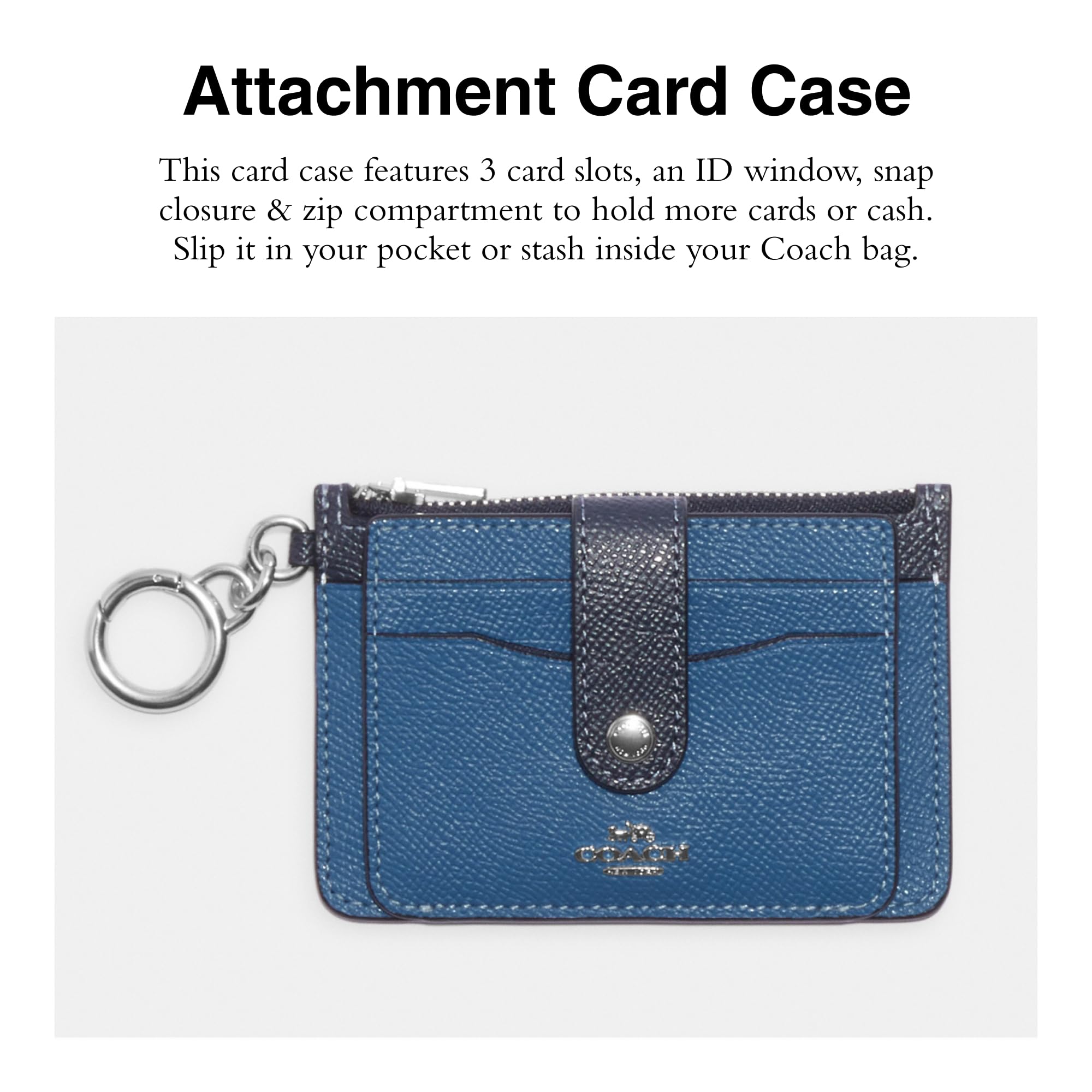 Coach Contrast Trim Attachment Card Case