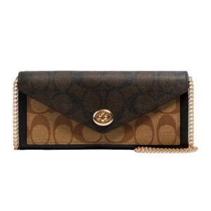 coach signature blocking envelope wallet w chain and turnlock