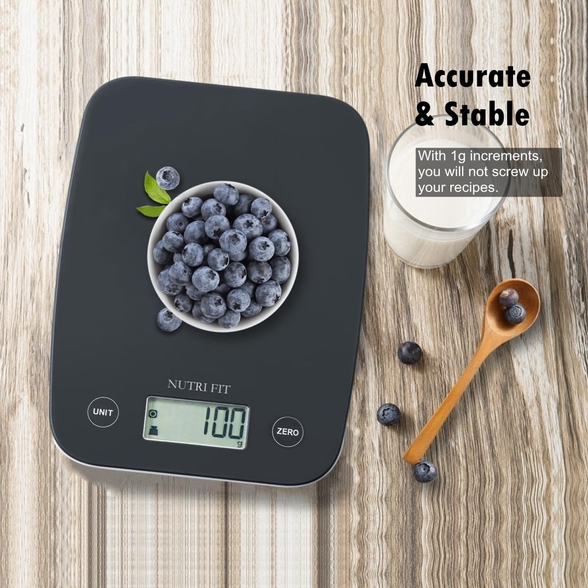 NUTRI FIT Digital Food Scale, 11lb Kitchen Scale Digital Weight, Cooking Scale for Food Ounces and Grams, 4 Units with 0.1oz/1g Precision, LCD Display with Tare Function