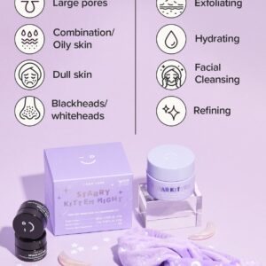 I DEW CARE Starry Kitten Night - Peel Off Masks and Headband Set | Hydrating, Illuminating, Exfoliating, Star-patterned Headband, Gifts Set for Women and Girls