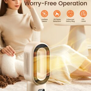 SWEETFULL Space Heater for Indoor Use, LED Bladeless 1000W Energy Efficient Portable Heater 2-8h Timer, Electric Heater Gifts for Women,Birthday Gifts for Women Mom,Womens Gifts for Christmas Grandma