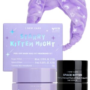 I DEW CARE Starry Kitten Night - Peel Off Masks and Headband Set | Hydrating, Illuminating, Exfoliating, Star-patterned Headband, Gifts Set for Women and Girls