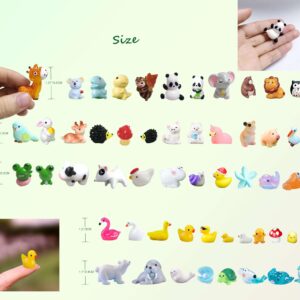 Mini Resin Animals Figures Set 100 Pieces for Miniature Garden Decor - Slime Charm for Craft - Tiny Resin Animal