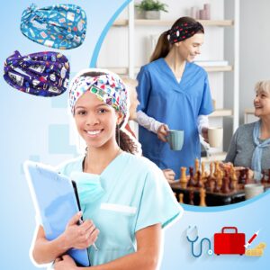 Jexine 20 Pcs Nurse Headbands with Button for Women Nursing Headbands for Nurses Doctors Nursing Accessories Mask Headbands Non Slip Hair Bands for Ear Protection Men Women Workout Yoga (Cute Style)