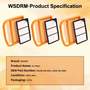 WSDRM TS410 TS420 Air Filter Pre Cleaner for TS410 TS420 TS410Z TS420Z TS480 TS500i Concrete Cut Off Saw Cutquik Saws Chop Saw 4238 140 4402, 4238 141 0300, 4238-140-1800, 3 pcs