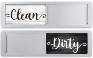 dishwasher magnet clean dirty sign, strong clean and dirty magnet for dishwasher, universal dirty or clean dishwasher magnet indicator, clean/dirty farmhouse dark wood dish wash sign magnet