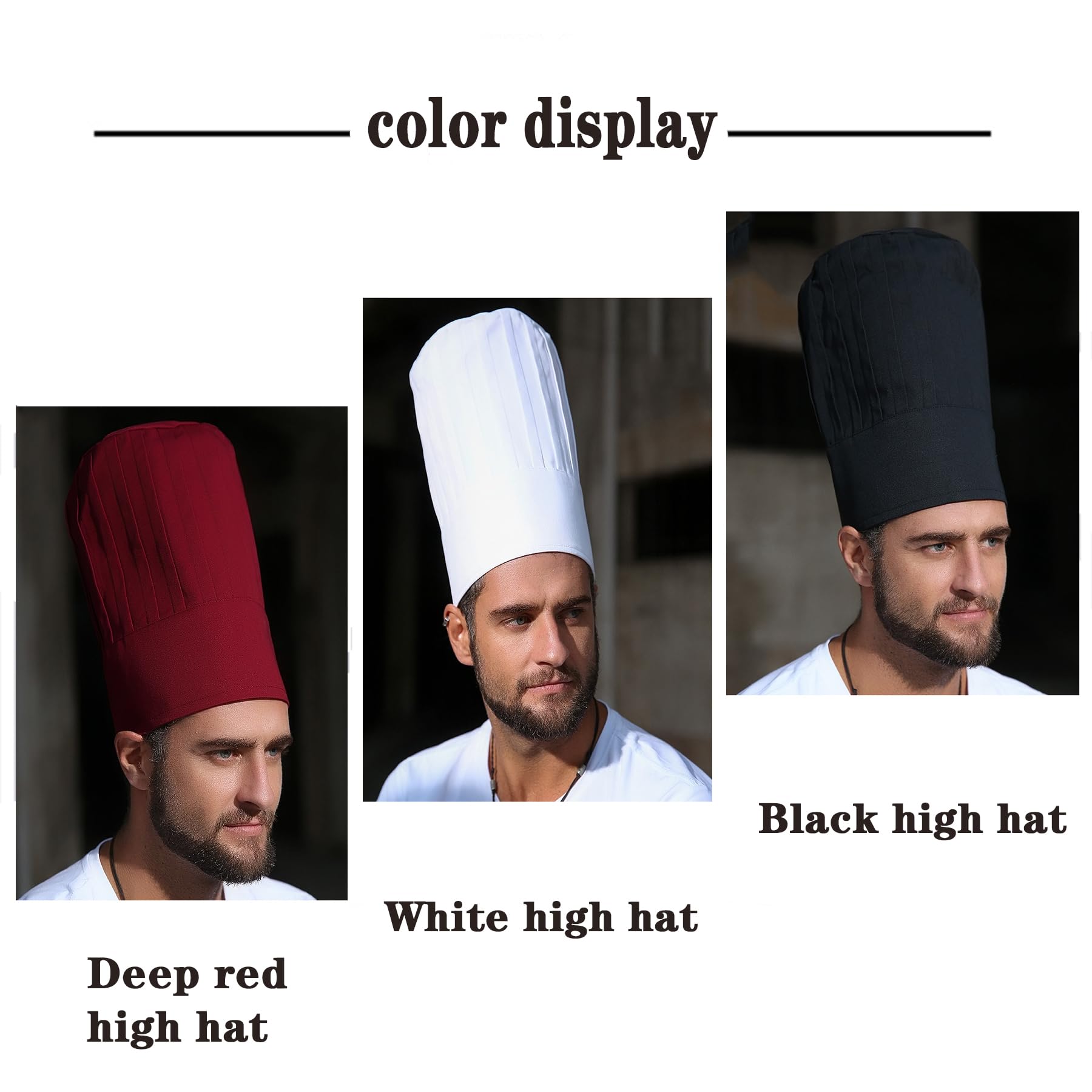 White Chef Hat for Men Women Adults,Elastic Band Adjustable Cotton Chefs Hat Hibachi Chef Works Hats Chef Cap Cook Hat(White)