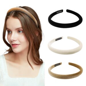 Ivyu Padded Headbands for Women- 3 Pcs Head Band Diademas Para Mujer De Moda Fashion Headband Hair Bands Neutral Puffy Headband