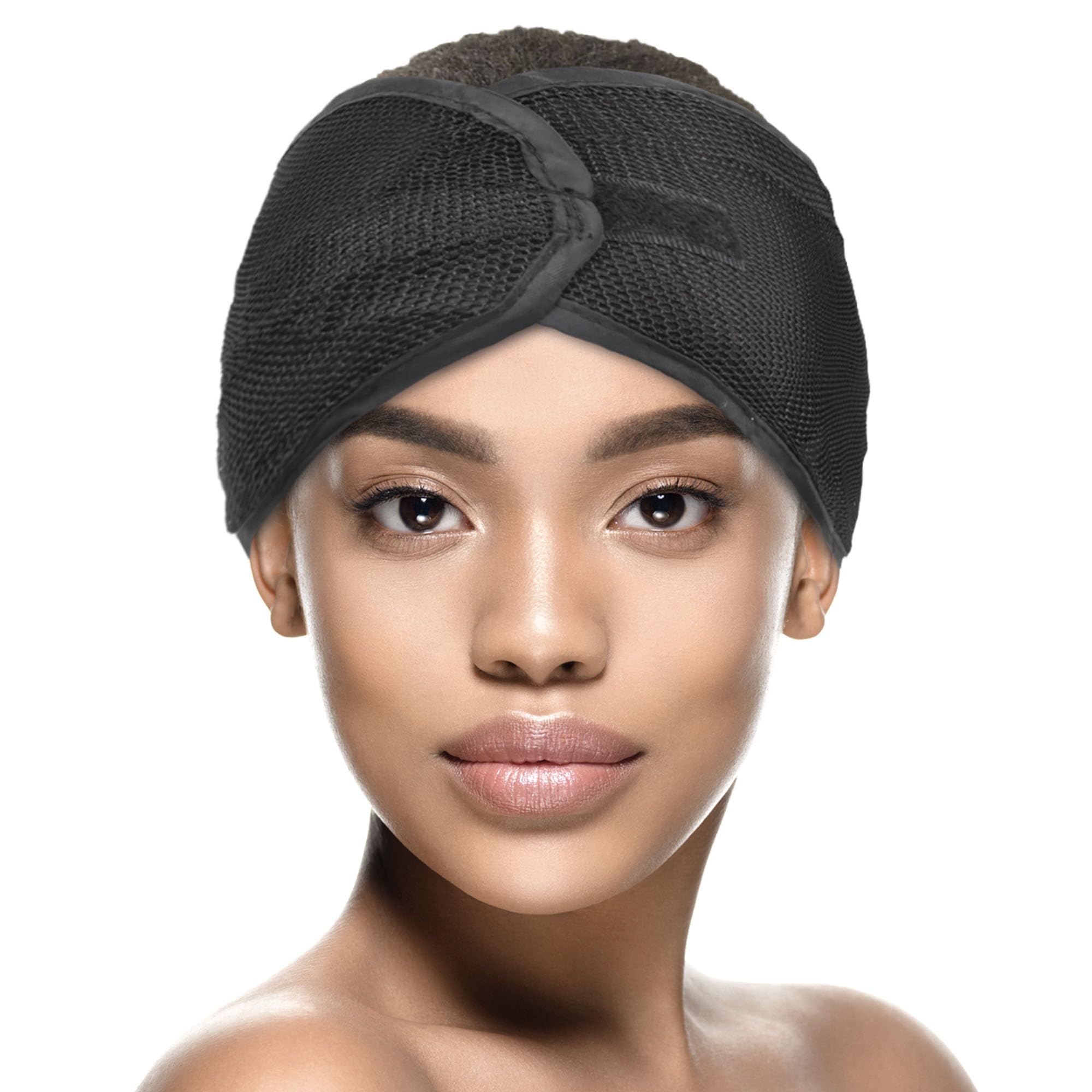 DONNA Satin Wrap & Mesh Wrap 2pcs Black Mesh Wrap Black Satin Wrap Mesh Wrap for Hair Satin Wrap Cap